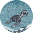 Round children's floor rug - Bambi Turtle Blue