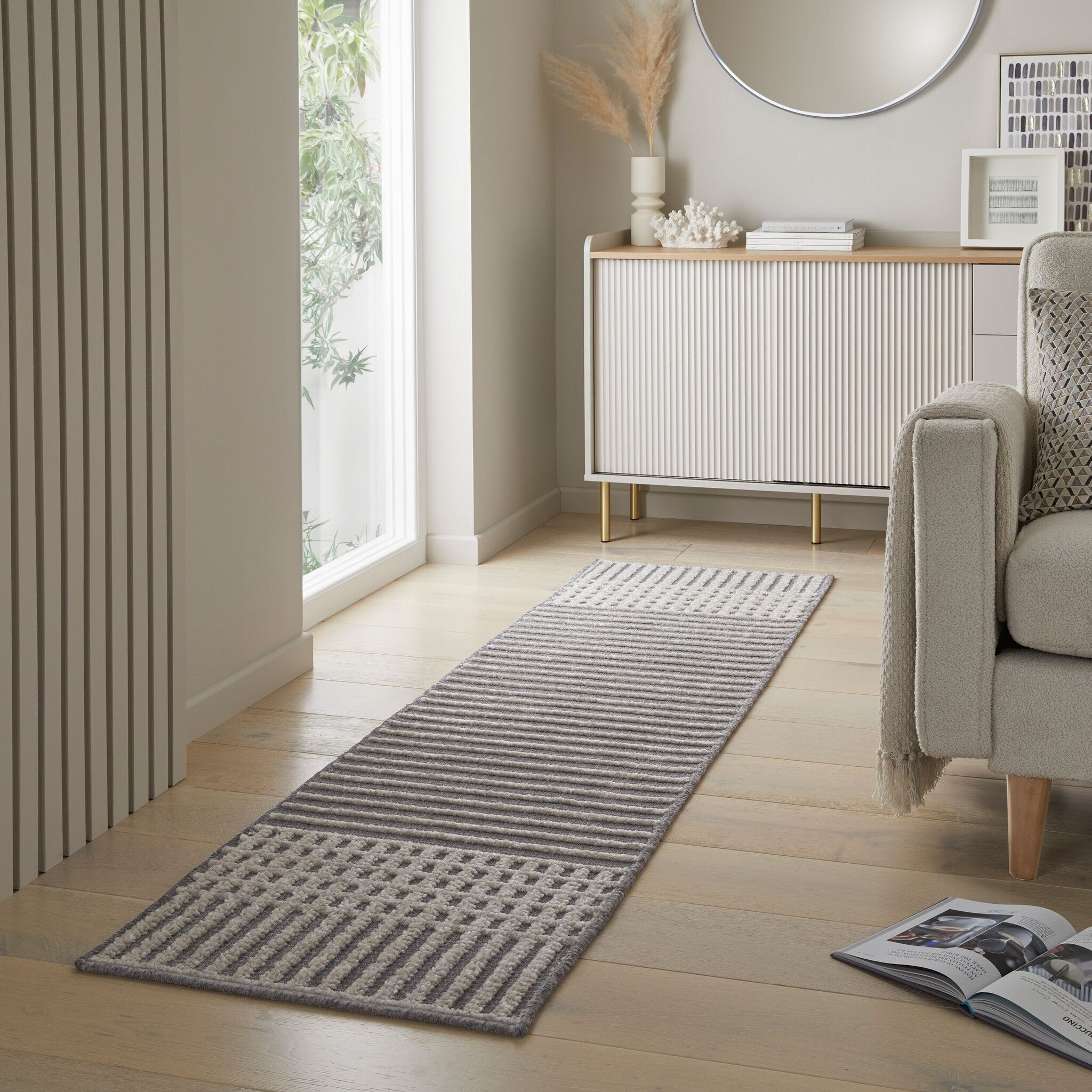 Washable runner - Elto Stripe Grey