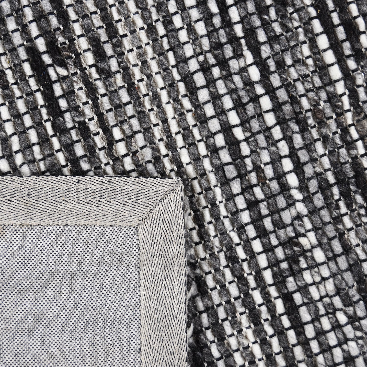Wool Rug - Quillan Black/White