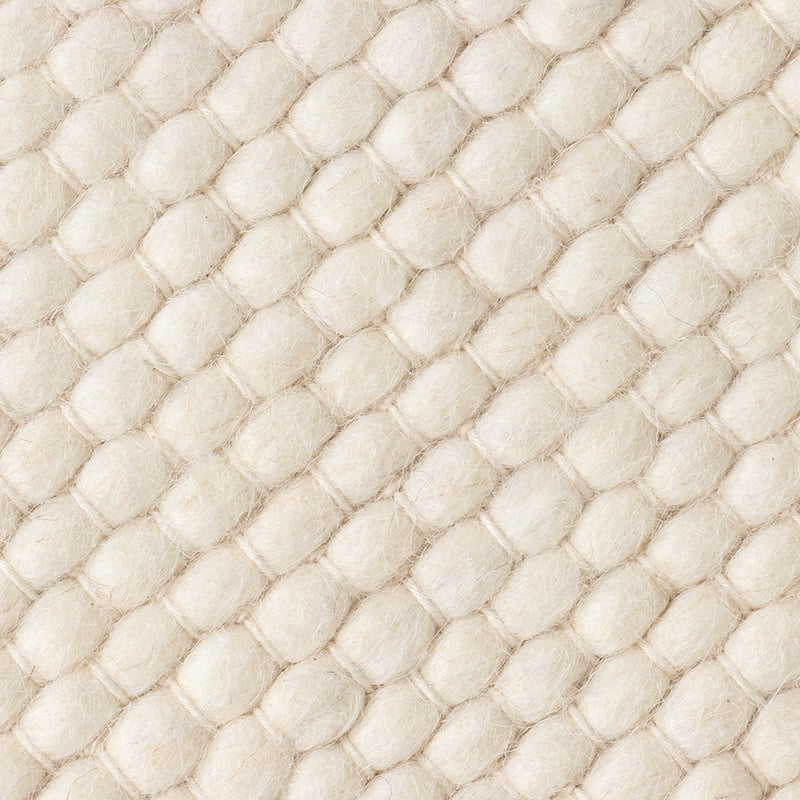 Round Wool Rug - Feline White
