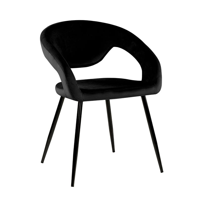 Velvet dining chair - Lenn Black