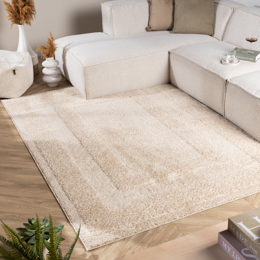 Scandinavian rug - Lova Border Beige