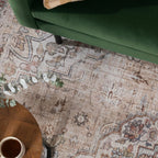 Runder Orientteppich – Leyla Medaillon Taupe