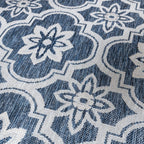 Round Outdoor Rug – Rio Flower Blue