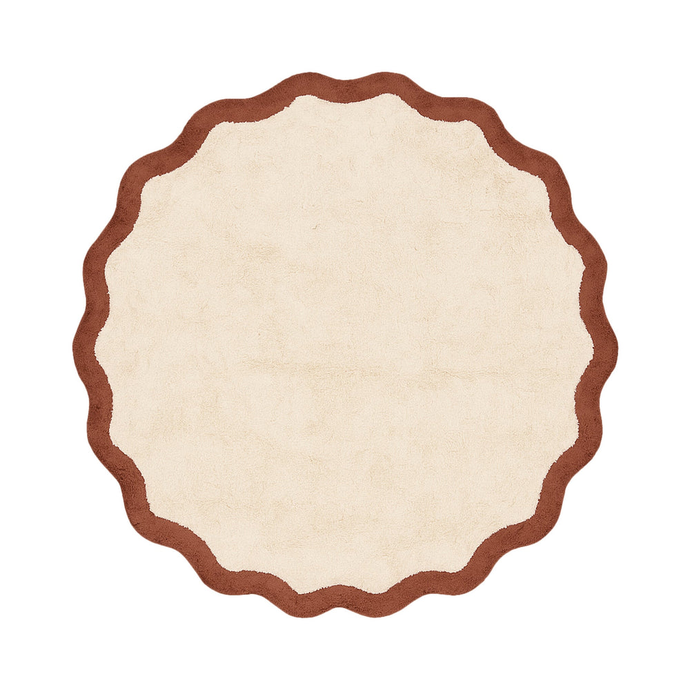 Round Washable Rug – Hazy Brown/Cream
