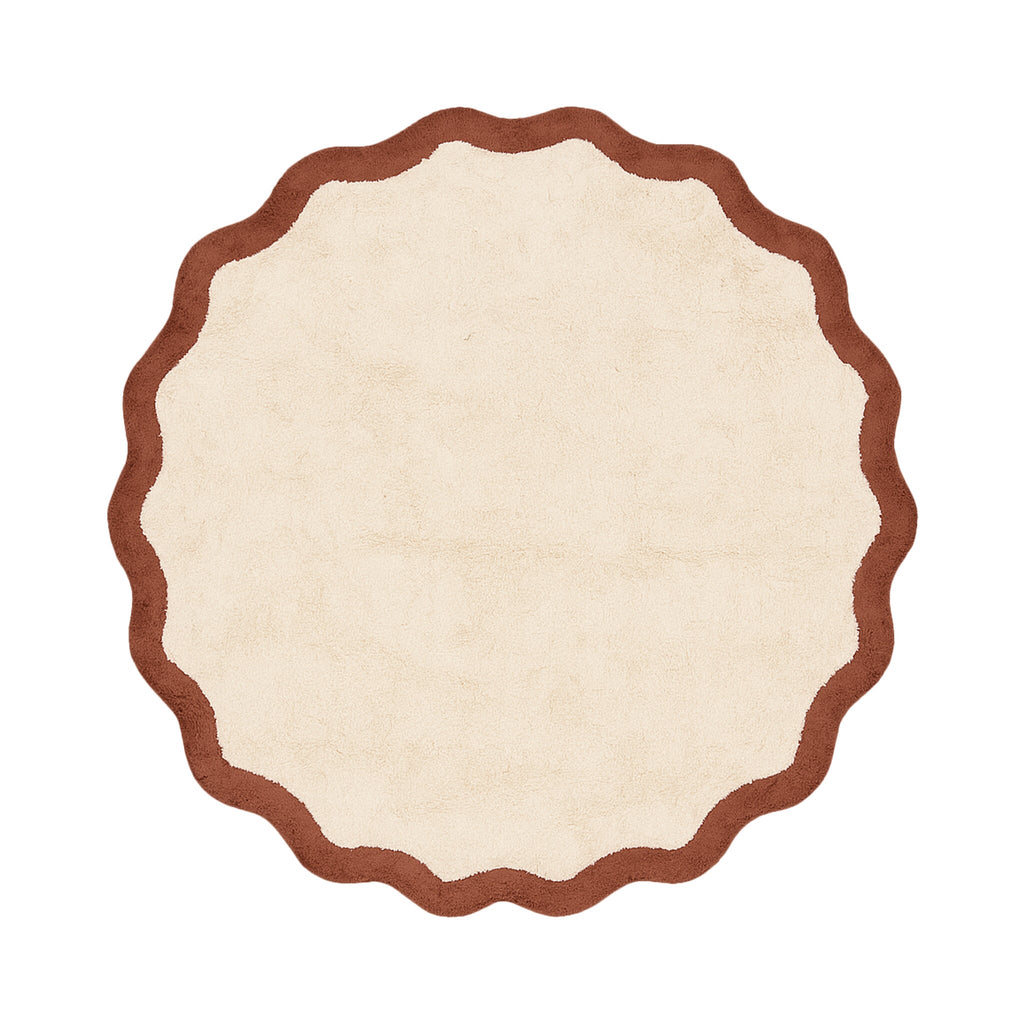 Round Washable Rug – Hazy Brown/Cream