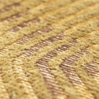 Round Modern Floor Rug - Meditation Coral 9226 Ocher Yellow