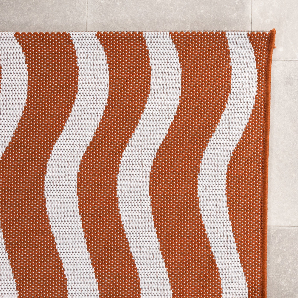 Outdoor Rug - Summer Waves Terracotta