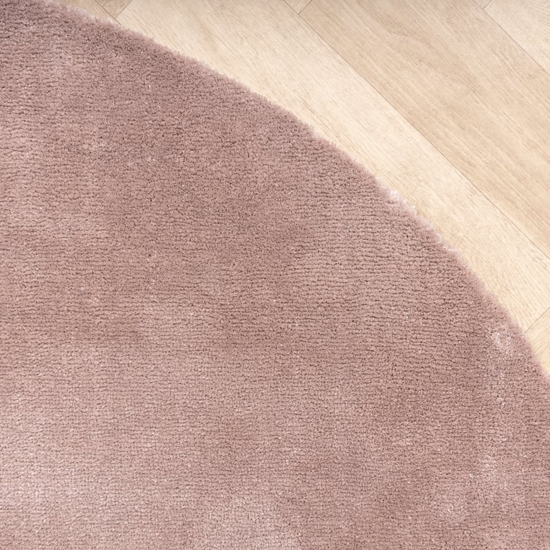 Round Washable Viscose Rug - Vive Dusty Pink