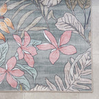 Outdoor rug flowers - Poppy Olive green