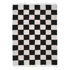 Checkerboard Rug - Blox Fringe Black
