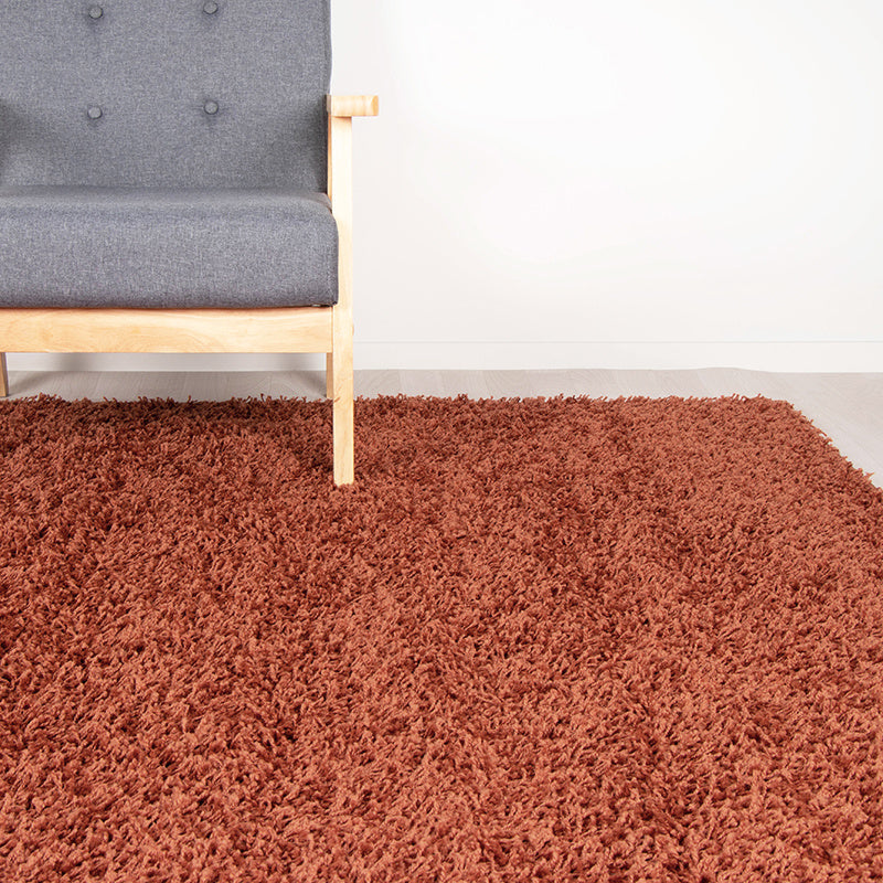 High Pile Rug - Solid Terracotta