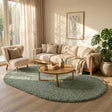 Oval Shaggy Rug - Blaze Green