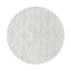 Round Scandinavian Floor Rug - Pitea Pattern Cream