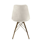 Velvet Chair Ivory - Gold Frame
