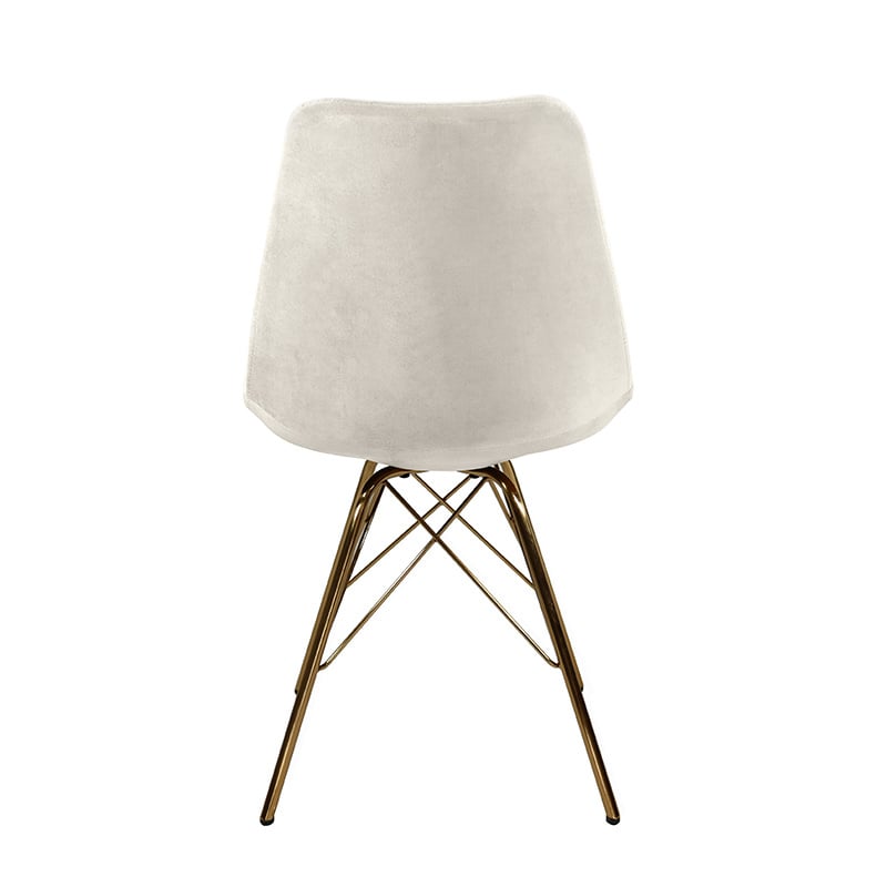 Velvet Chair Ivory - Gold Frame