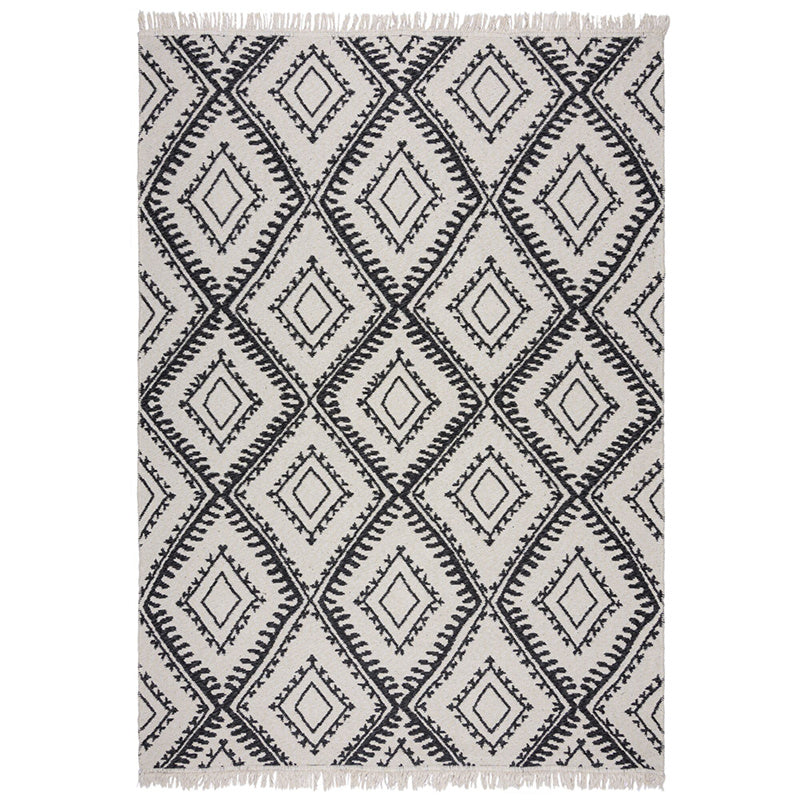 Geometric floor rug - Decio Alix Black/White
