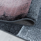Modern floor rug - Streaky Box Grey/Pink