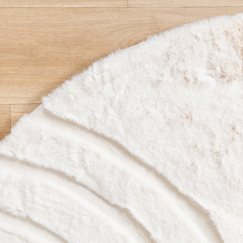 Round High Pile Rug - Carvy Arches Cream