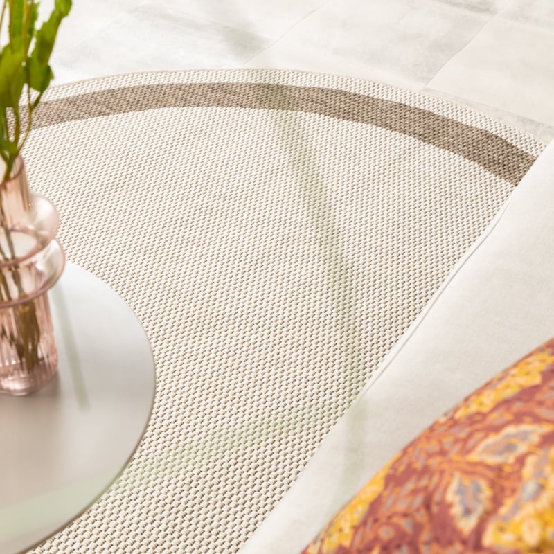 Round Jute Outdoor Rug - Nomad Edge Cream