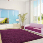 High-pile floor rug - Life Purple