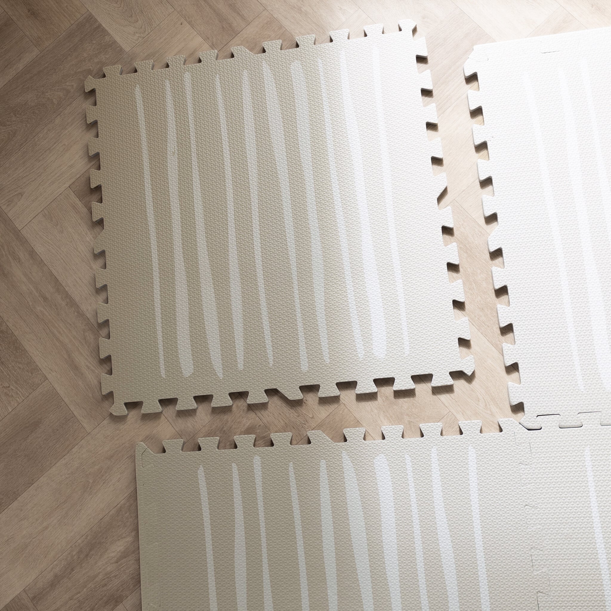 Foam puzzle mat - Alfie XL Stripes Grey/Beige