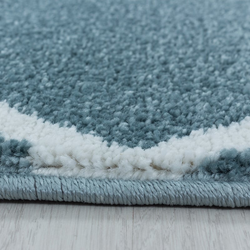 Low-pile floor rug - Smoothly Lines Blue/White