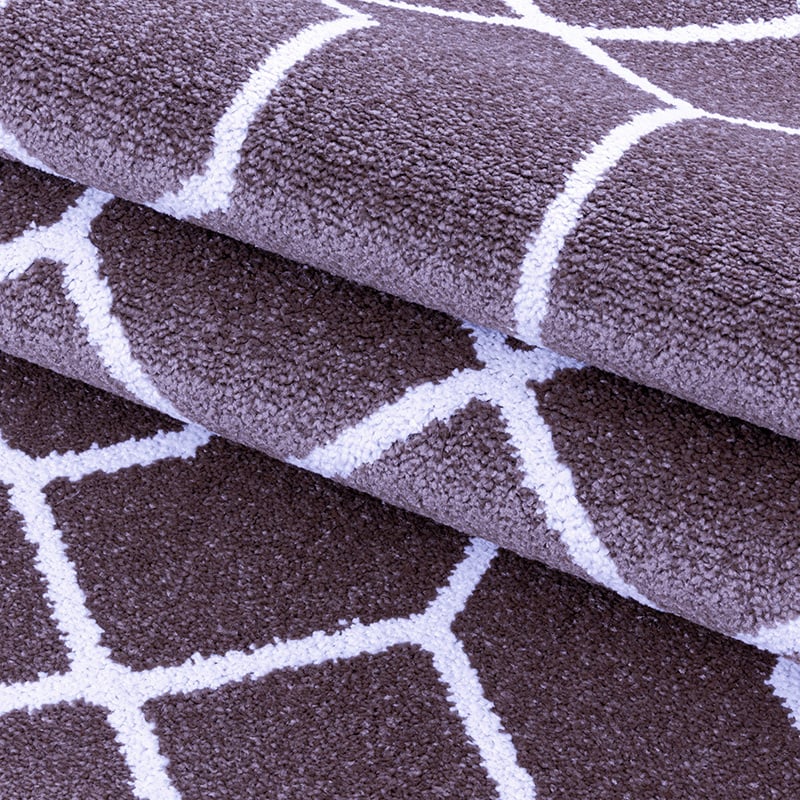 Retro floor rug - Stencil Purple/White