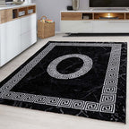 Modern Floor Rug - Plus Black 8009