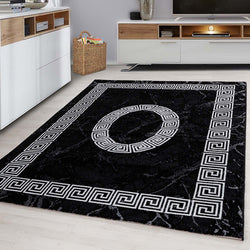 Modern Floor Rug - Plus Black 8009
