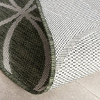 Geometric Outdoor Rug – Faro Ripple Green/White