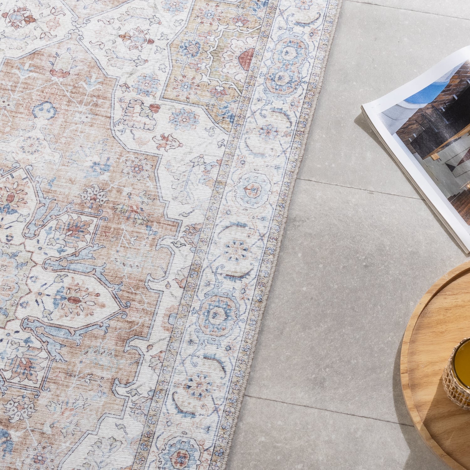 Washable Runner - Domingo Mandala Beige