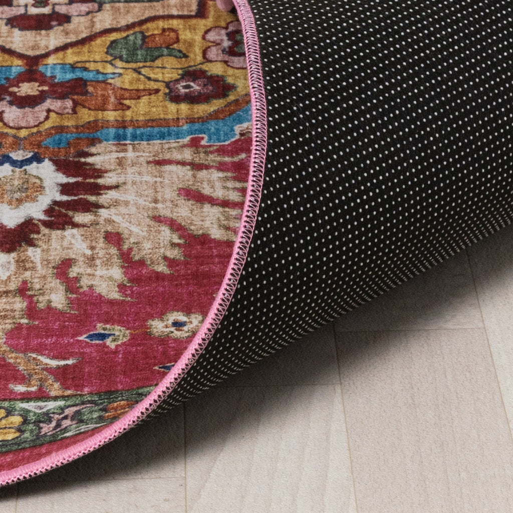 Round oriental rug - Leyla Medallion Multicolor