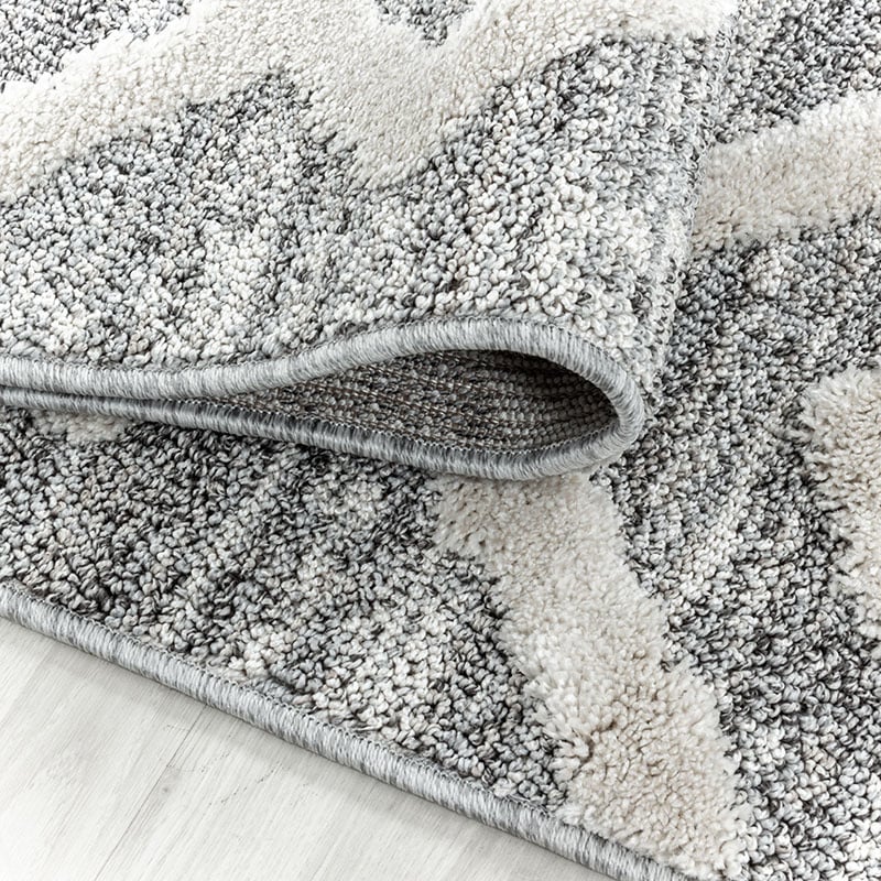 Scandinavian floor rug - Pitea Retro Grey/Cream