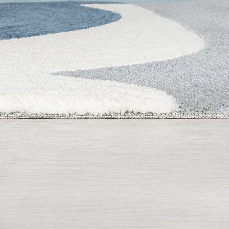 Floral Floor Rug - Zeso Floral Blue/Grey