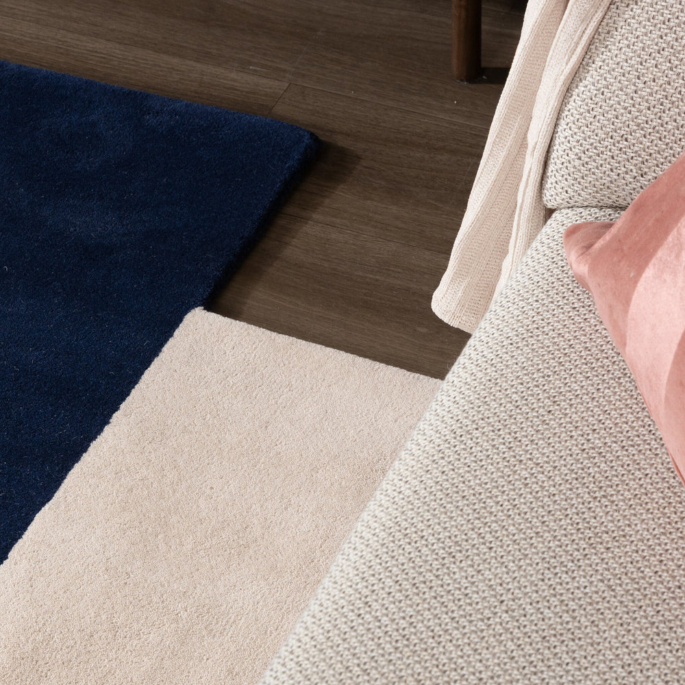 Wool Abstract Rug – Jules Cream/Blue