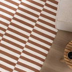 Striped Modern Rug - Dazzle Blocks Brown/White