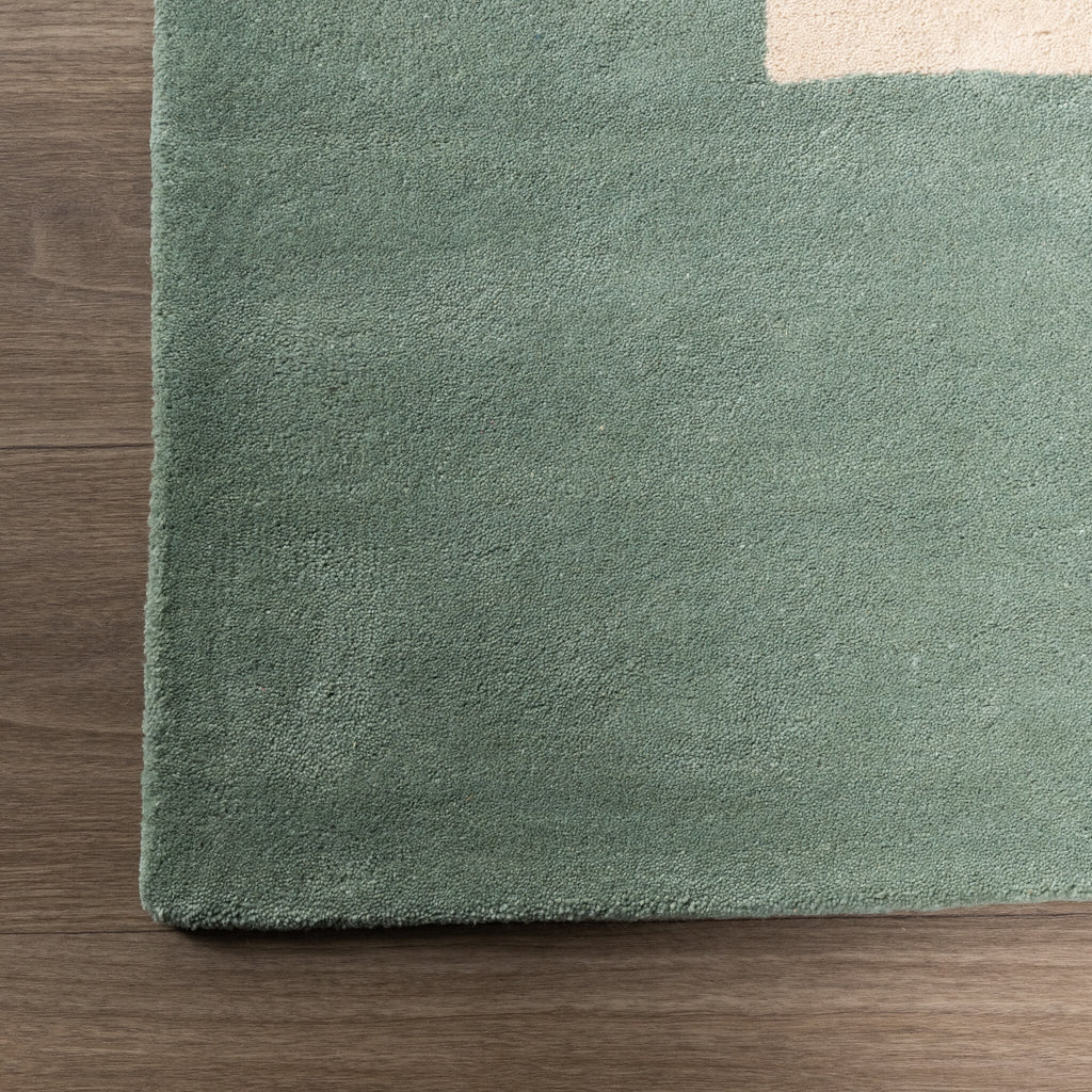 Wool Abstract Rug – Jules Creme/Green