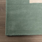 Wool Abstract Rug – Jules Creme/Green