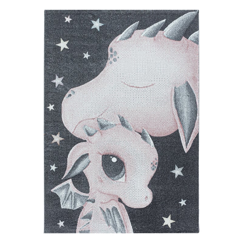 Children's floor rug - Fleurtje Dragon Pink