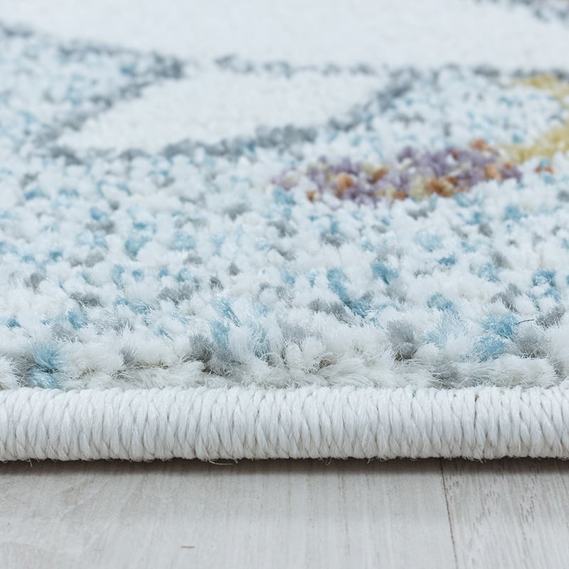 Children's floor rug - Lucy Giraffe Blue