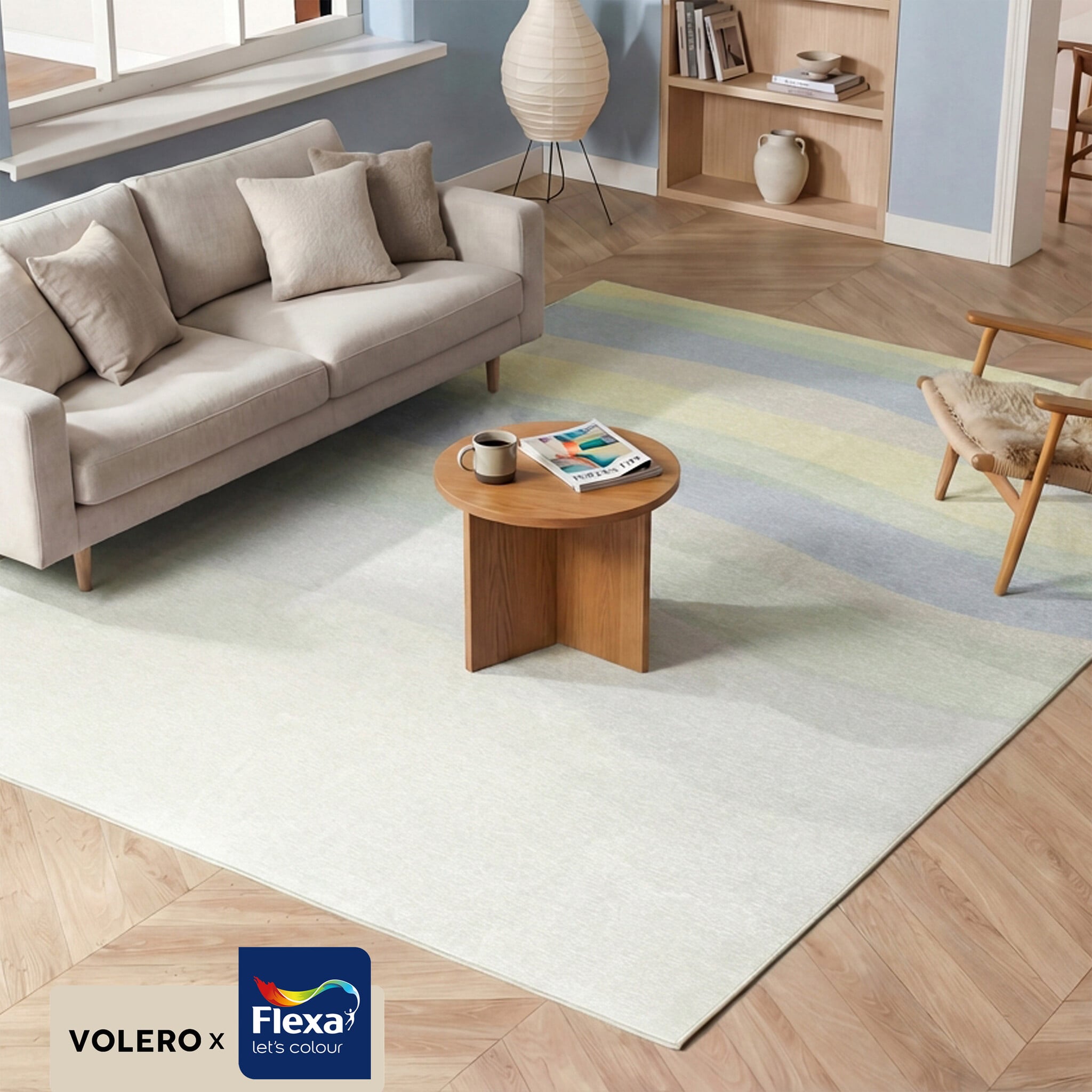 Geometric Rug – Swing Waves Blue/Green