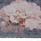 Round floral floor rug - Fleur Grey