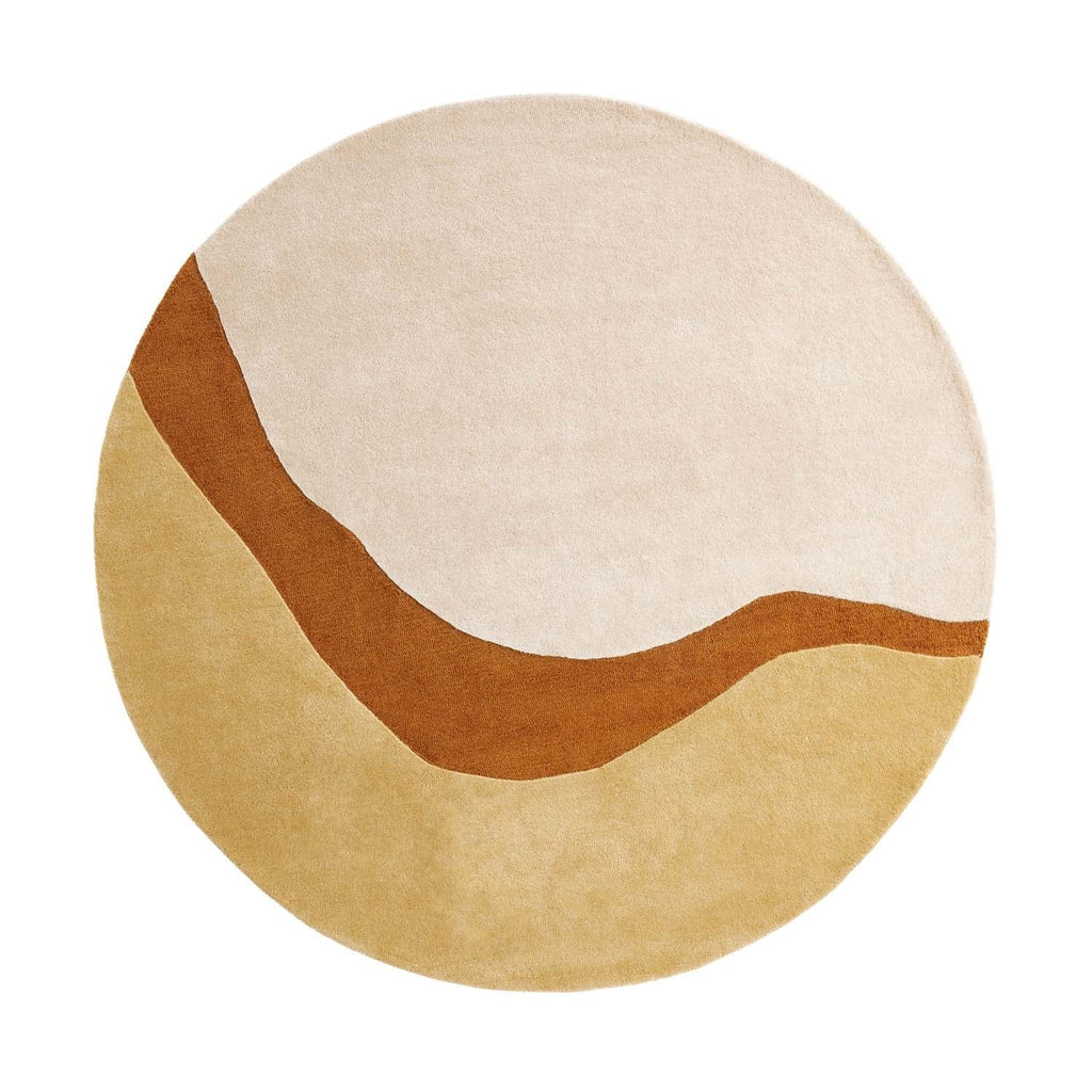 Round Wool Area Rug - Organix Gold/Cream 510