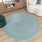 Round Wool Rug - Wise Blue