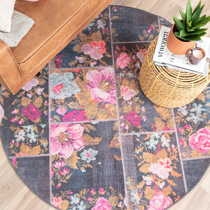 Round Rose Kilim Rug - Rosa Pink