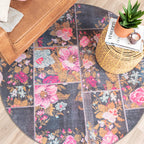 Round Rose Kilim Rug - Rosa Pink