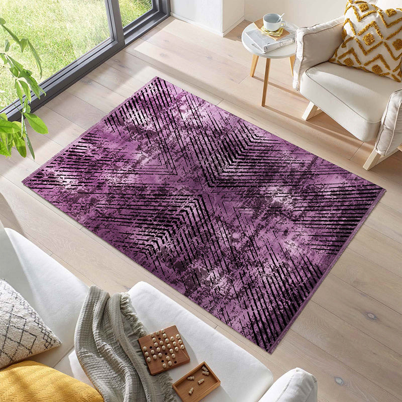 Abstract floor rug - Elitha Geo Purple