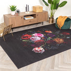 Floral Rug - Florine Black/Pink