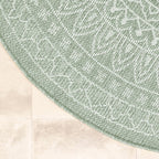 Round Outdoor Rug - Summer Azteca Green